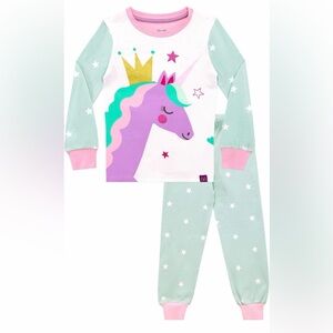 Harry Bear Unicorn Pajamas Set Sleepwear Long Sleeve Top Pants Girls 3T New